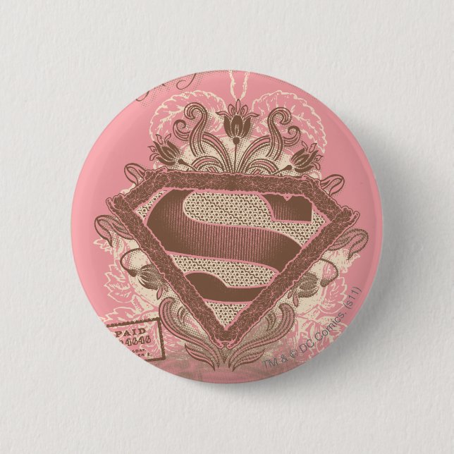 Badge Rond 5 Cm Supergirl Metropolis Ballet rose (Devant)