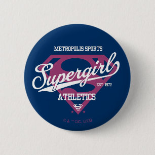 Badge Rond 5 Cm Supergirl Metropolis Sports Athletics Graphic