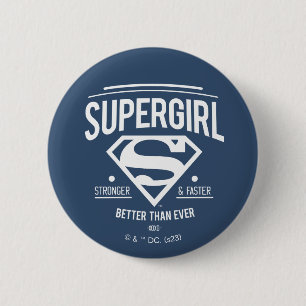 Badge Rond 5 Cm Supergirl mieux que jamais Retro Graphic
