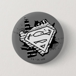 Badge Rond 5 Cm Supergirl Newsprint S-Shield