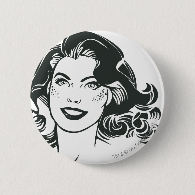 Badge Rond 5 Cm Supergirl noir et blanc dessin 2 (Devant)