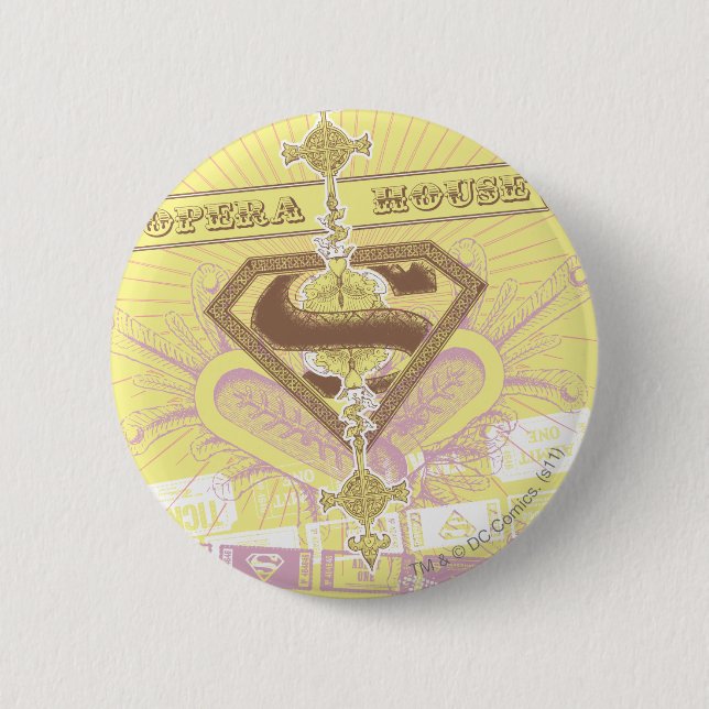 Badge Rond 5 Cm Supergirl Opera House Jaune (Devant)