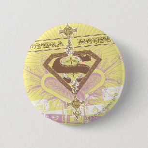 Badge Rond 5 Cm Supergirl Opera House Jaune