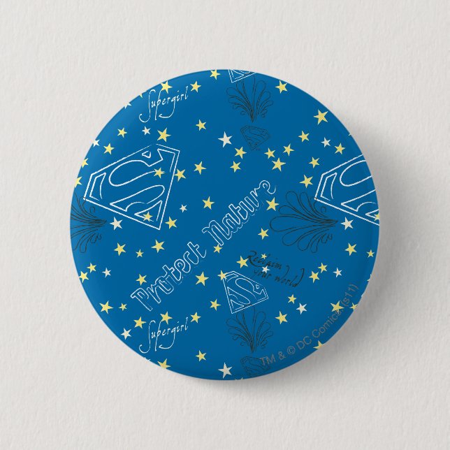 Badge Rond 5 Cm Supergirl Protect Nature Motif (Devant)