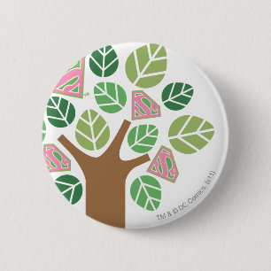 Badge Rond 5 Cm Supergirl tout l'arbre naturel