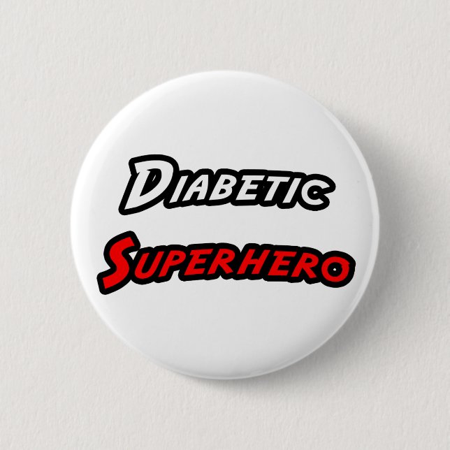 Badge Rond 5 Cm Superhéros diabétique (Devant)