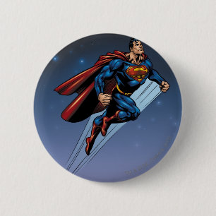 Badge Rond 5 Cm Superman against the night sky