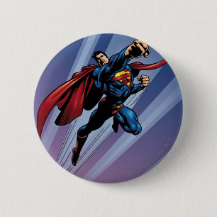 Badge Rond 5 Cm Superman avec stries légères