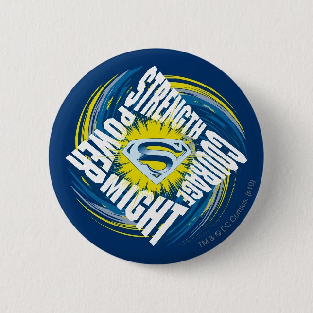 Badge Rond 5 Cm Superman Courage Force Puissance (Devant)