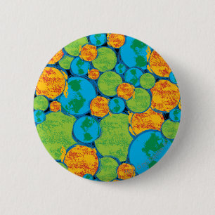 Badge Rond 5 Cm Superman Earth Collage