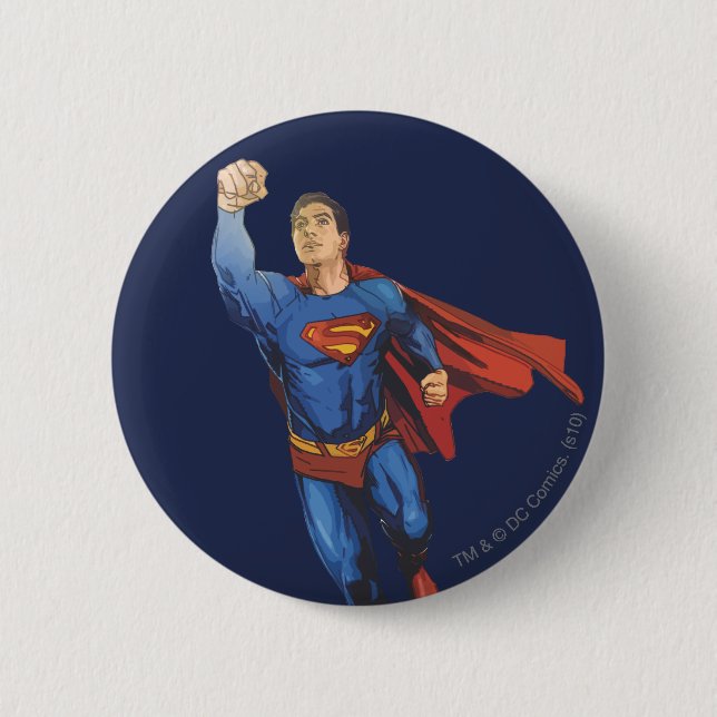 Badge Rond 5 Cm Superman Flying Left (Devant)