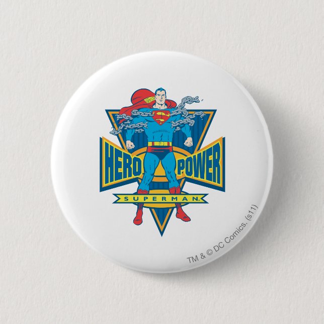 Badge Rond 5 Cm Superman - Hero Power (Devant)