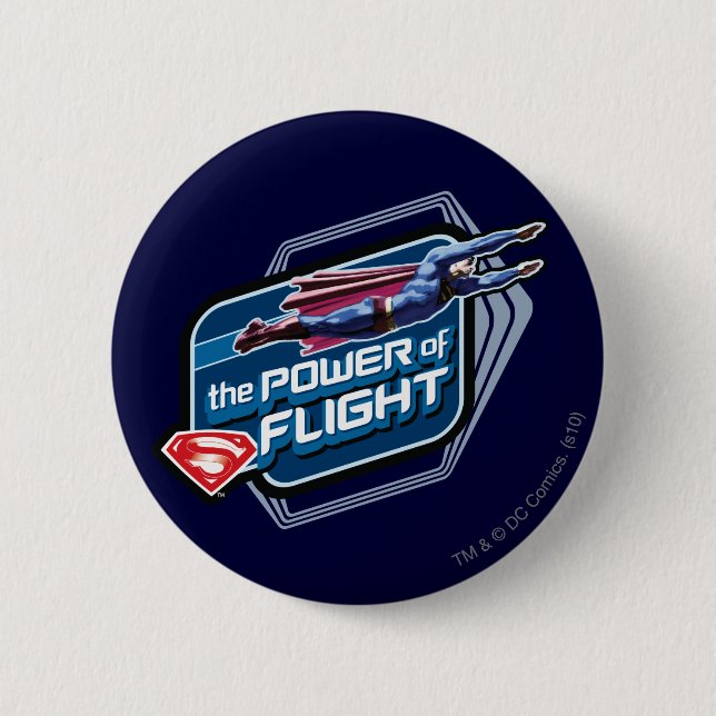 Badge Rond 5 Cm Superman La puissance du vol (Devant)