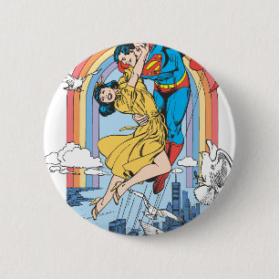 Badge Rond 5 Cm Superman & Lois en jaune