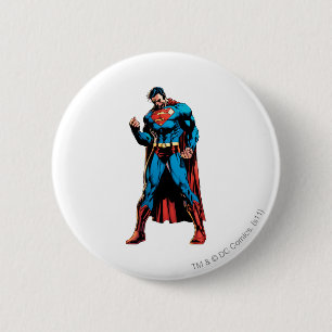 Badge Rond 5 Cm Superman - Main dans le poing
