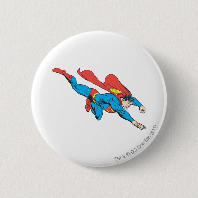 Badge Rond 5 Cm Superman plonge à droite (Devant)