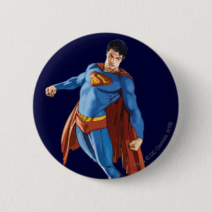 Badge Rond 5 Cm Superman qui regarde vers le bas