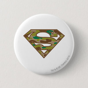 Badge Rond 5 Cm Superman S-Shield   Logo Camouflage
