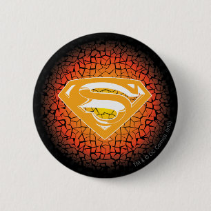 Badge Rond 5 Cm Superman Stylisé  Logo de craquelures