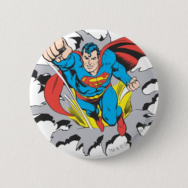 Badge Rond 5 Cm Superman Tears Thru (Devant)