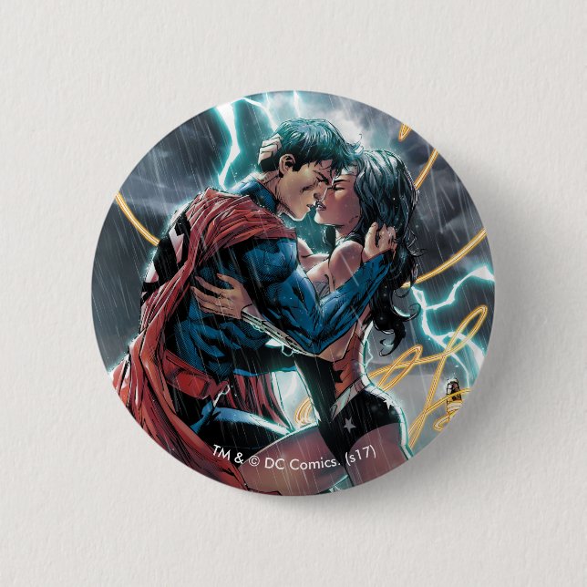 Badge Rond 5 Cm Superman/Wonder Woman Comic Art promotionnel (Devant)