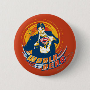 Badge Rond 5 Cm Superman World Hero