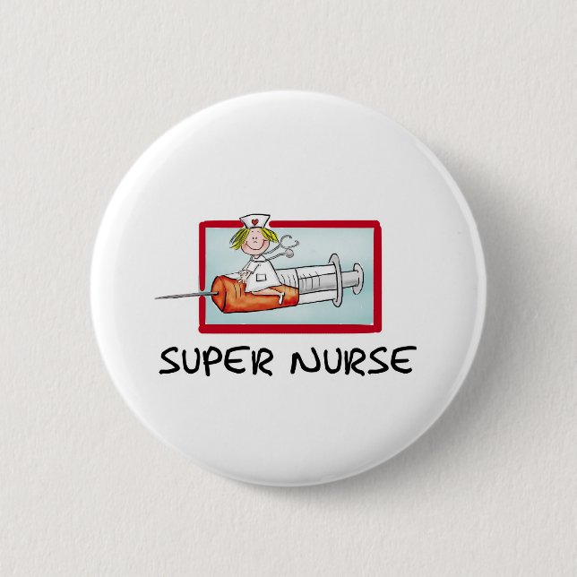 Badge Rond 5 Cm supernurse - infirmière humoristique de bande (Devant)