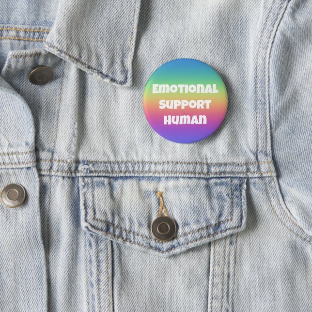 Badge Rond 5 Cm Support émotionnel Bouton arc-en-ciel humain (En situation)