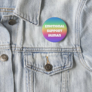 Badge Rond 5 Cm Support émotionnel Bouton arc-en-ciel humain