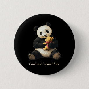 Badge Rond 5 Cm Support Émotionnel Ours Panda Tenant Un Ours Mélan