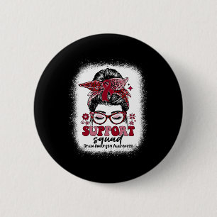 Badge Rond 5 Cm Support Squad Messy Bun Cerveau Aneurysme
