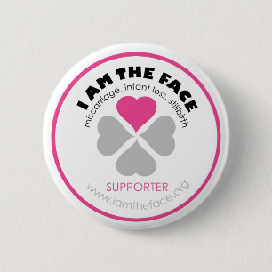 Badge Rond 5 Cm *Supporter* JE SUIS le bouton de rose de VISAGE