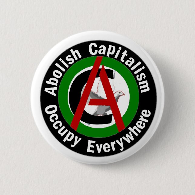 Badge Rond 5 Cm Supprimez le capitalisme occupent partout (Devant)