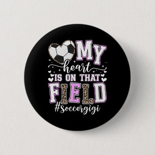 Badge Rond 5 Cm Sur ce terrain de football Gigi un footballeur Gig