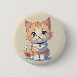 Badge Rond 5 Cm Surcharge de la cutenité Kawaii Kitty