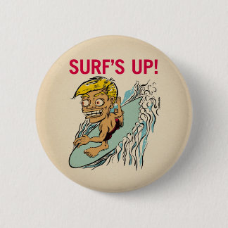 Badge Rond 5 Cm Surf ! Bouton