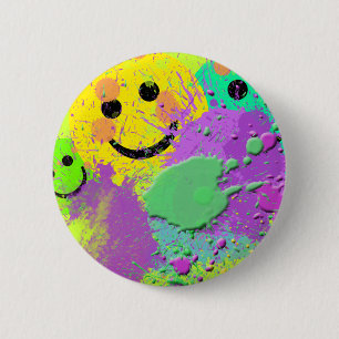 BADGE ROND 5 CM SURPRISE DE PEINTURE DE VISAGE