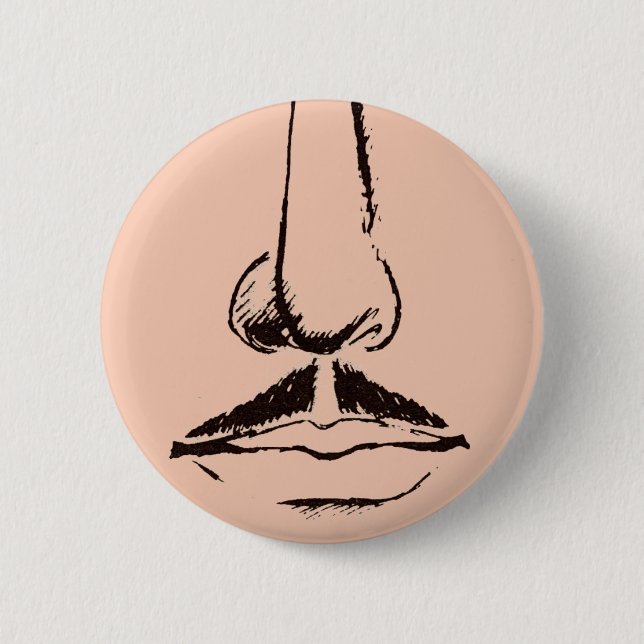 Badge Rond 5 Cm Surrealist Pinback de moustache (Devant)