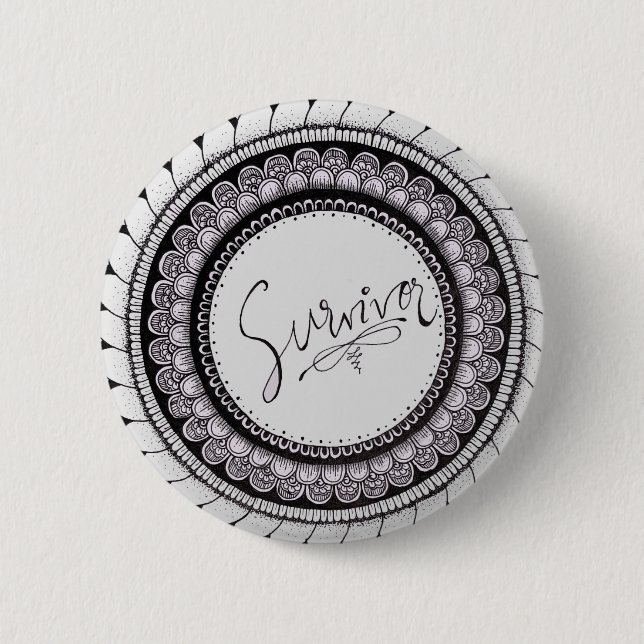 Badge Rond 5 Cm Survivant (Devant)