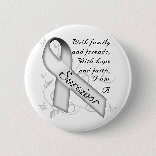 Badge Rond 5 Cm Survivant de cancer de poumon (Devant)