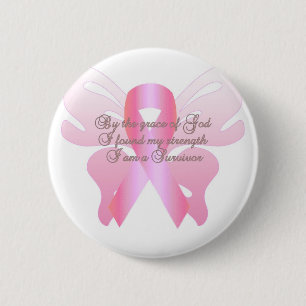 Badge Rond 5 Cm Survivant de cancer du sein
