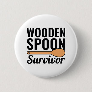 Badge Rond 5 Cm Survivant de la cuillère en bois