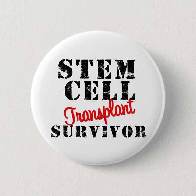 Badge Rond 5 Cm Survivant de la transplantation - Cellule souches (Devant)