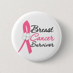 Badge Rond 5 Cm Survivant du cancer du sein
