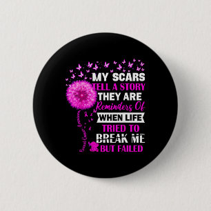 Badge Rond 5 Cm Survivant du cancer du sein Mon Scar Raconte l'his