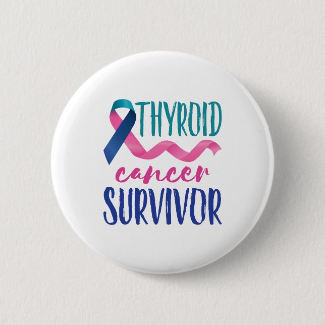 Badge Rond 5 Cm Survivant du cancer du thyroïde (Devant)