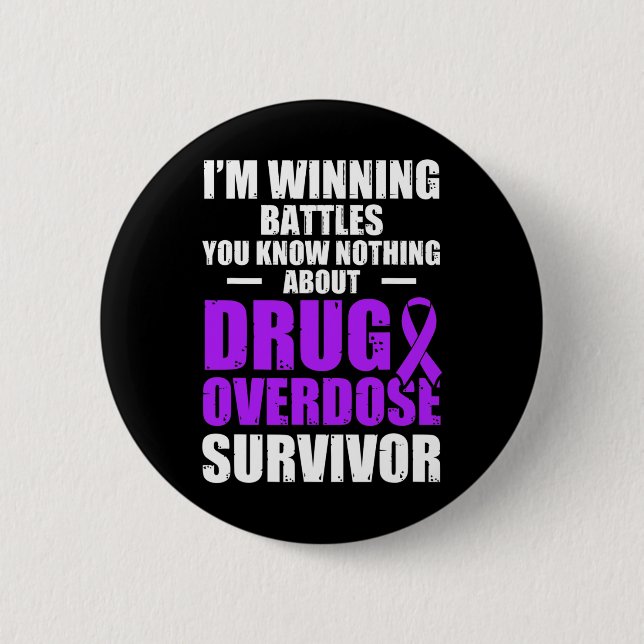 Badge Rond 5 Cm Survivant du guerrier de sensibilisation à la surd (Devant)