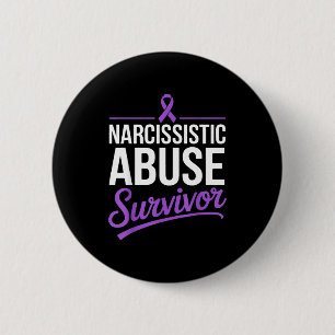 Badge Rond 5 Cm survivant narcissique violence domestique violet