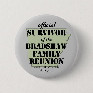 Badge Rond 5 Cm Survivant officiel de la Réunion familiale (vert)