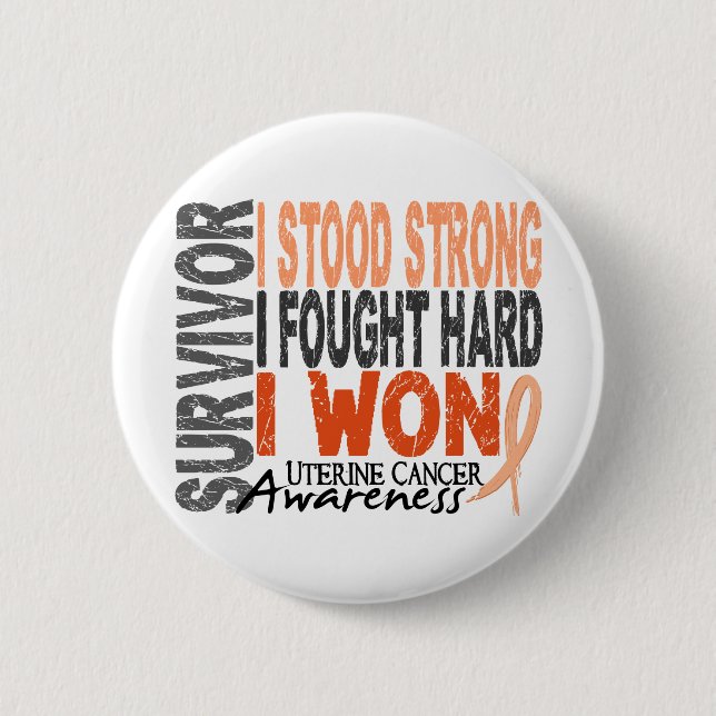 Badge Rond 5 Cm Survivant utérin 4 de Cancer (Devant)